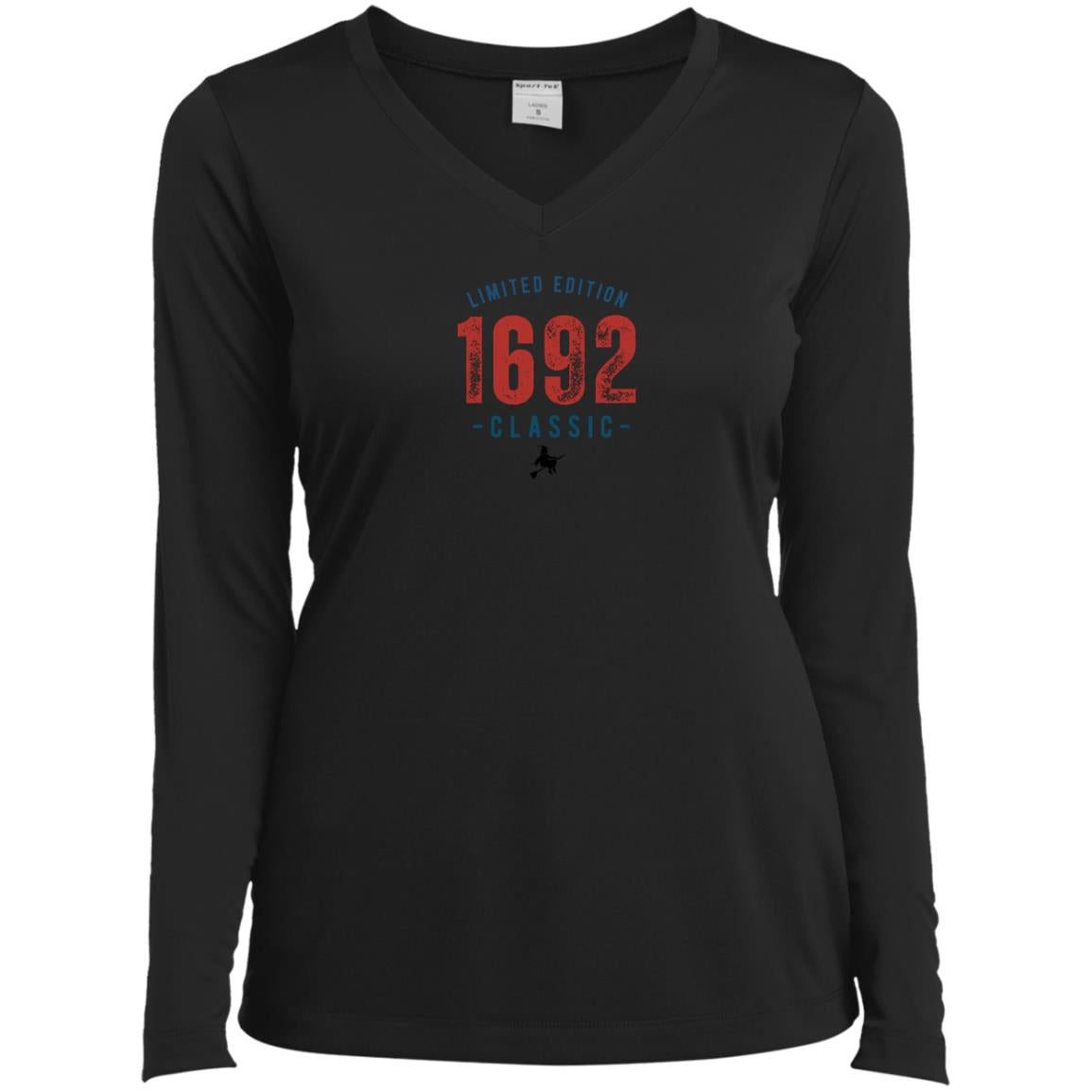 Limited Edition 1692 Classic Witch T Shirt Limited Edition 1692 Classic Ladies’ Long Sleeve Performance V-Neck Tee