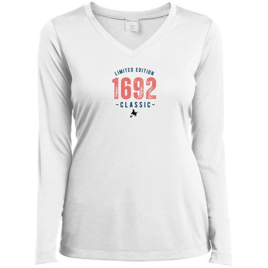 Limited Edition 1692 Classic Witch T Shirt Limited Edition 1692 Classic Ladies’ Long Sleeve Performance V-Neck Tee