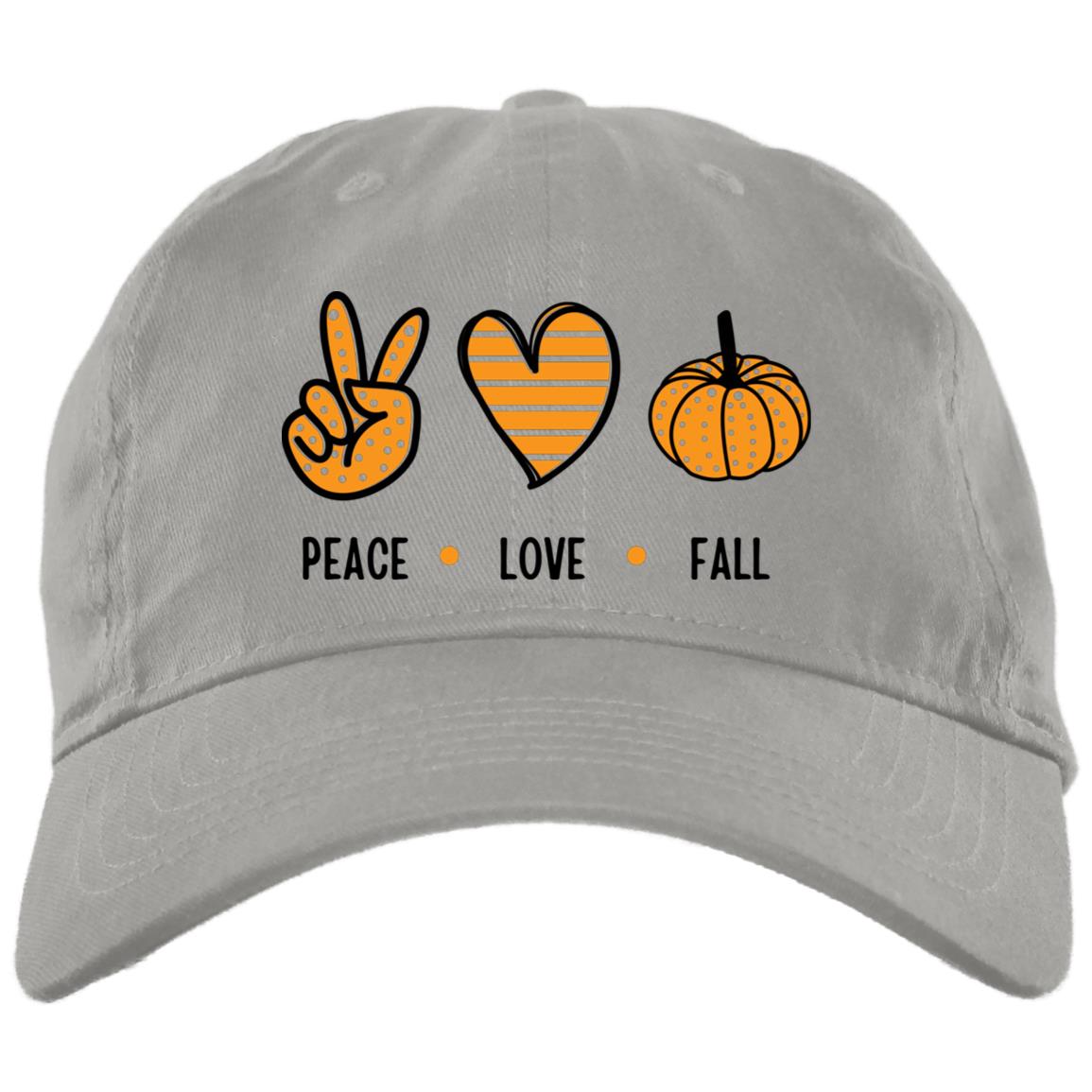 Peace, Love, Fall  T Shirt Peace Love Fall Brushed Twill Unstructured Dad Cap