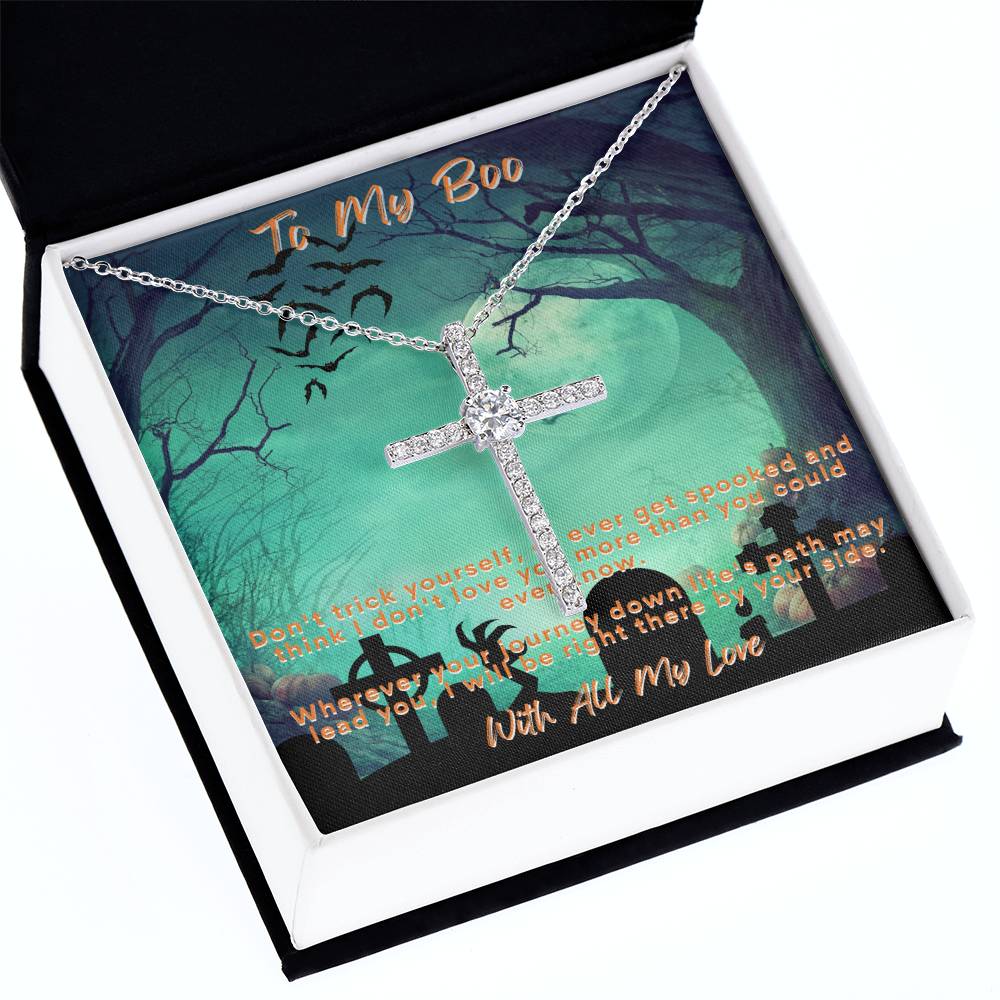 To My Boo - With All My Love Cross Necklace