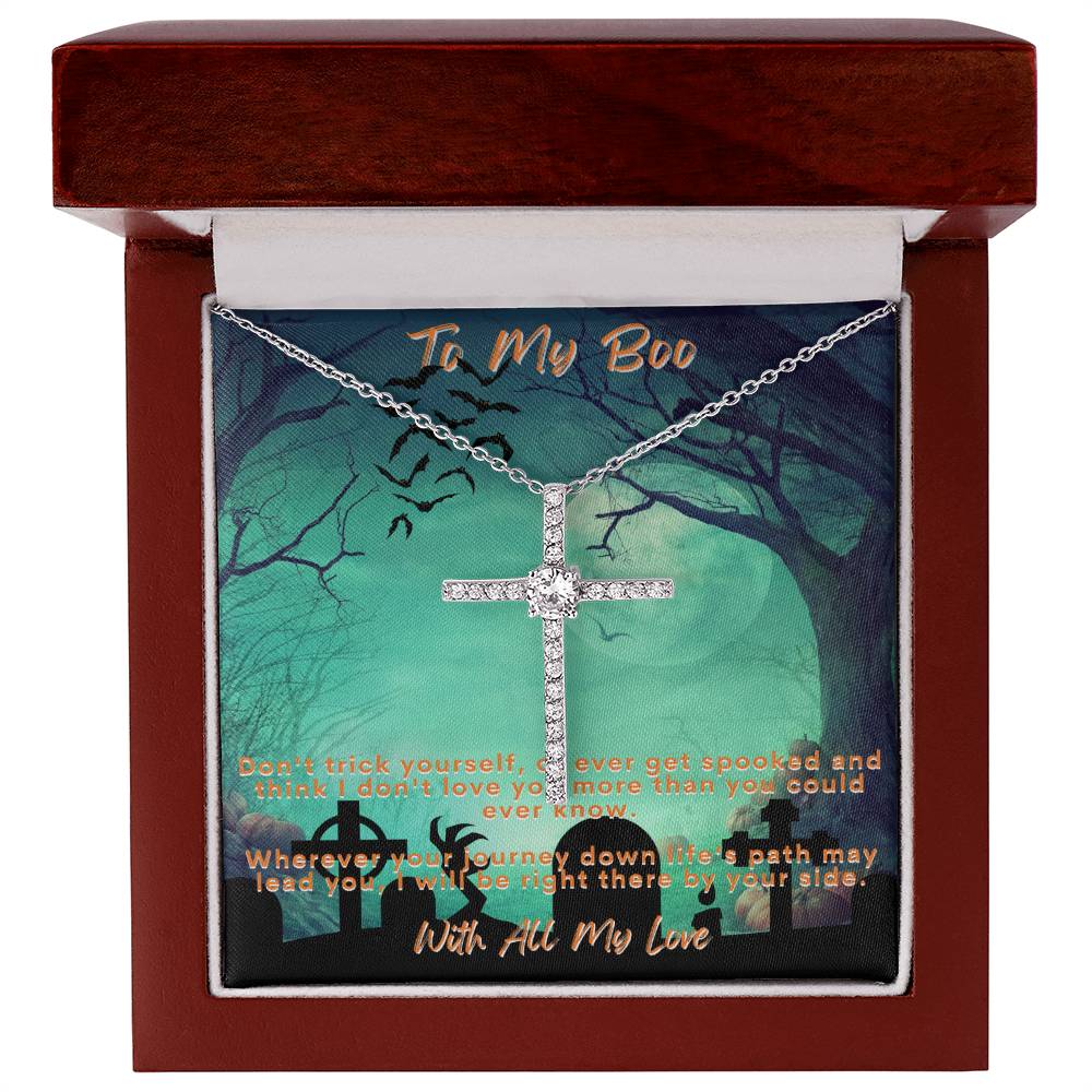 To My Boo - With All My Love Cross Necklace