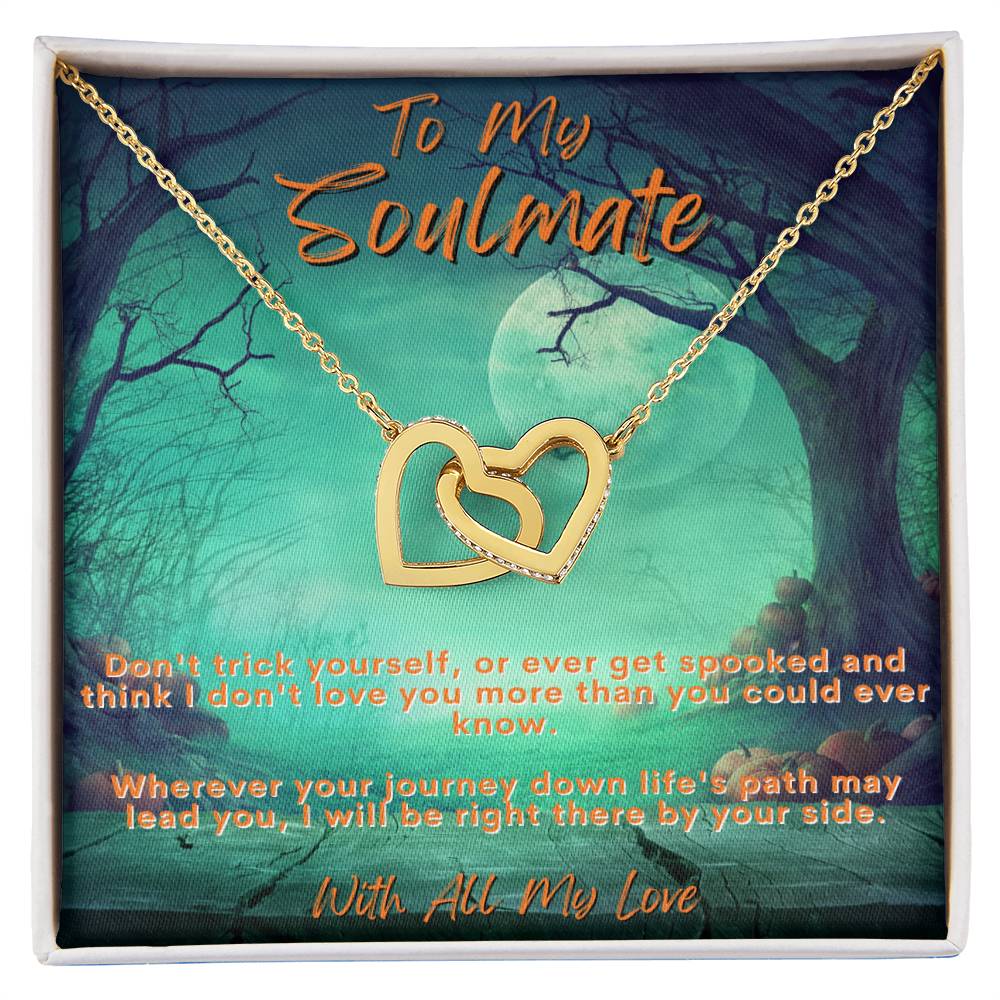 To My Soulmate - Interlocking Hearts Necklace