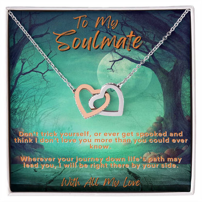 To My Soulmate - Interlocking Hearts Necklace