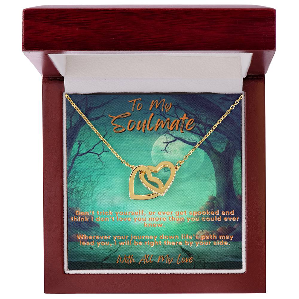 To My Soulmate - Interlocking Hearts Necklace