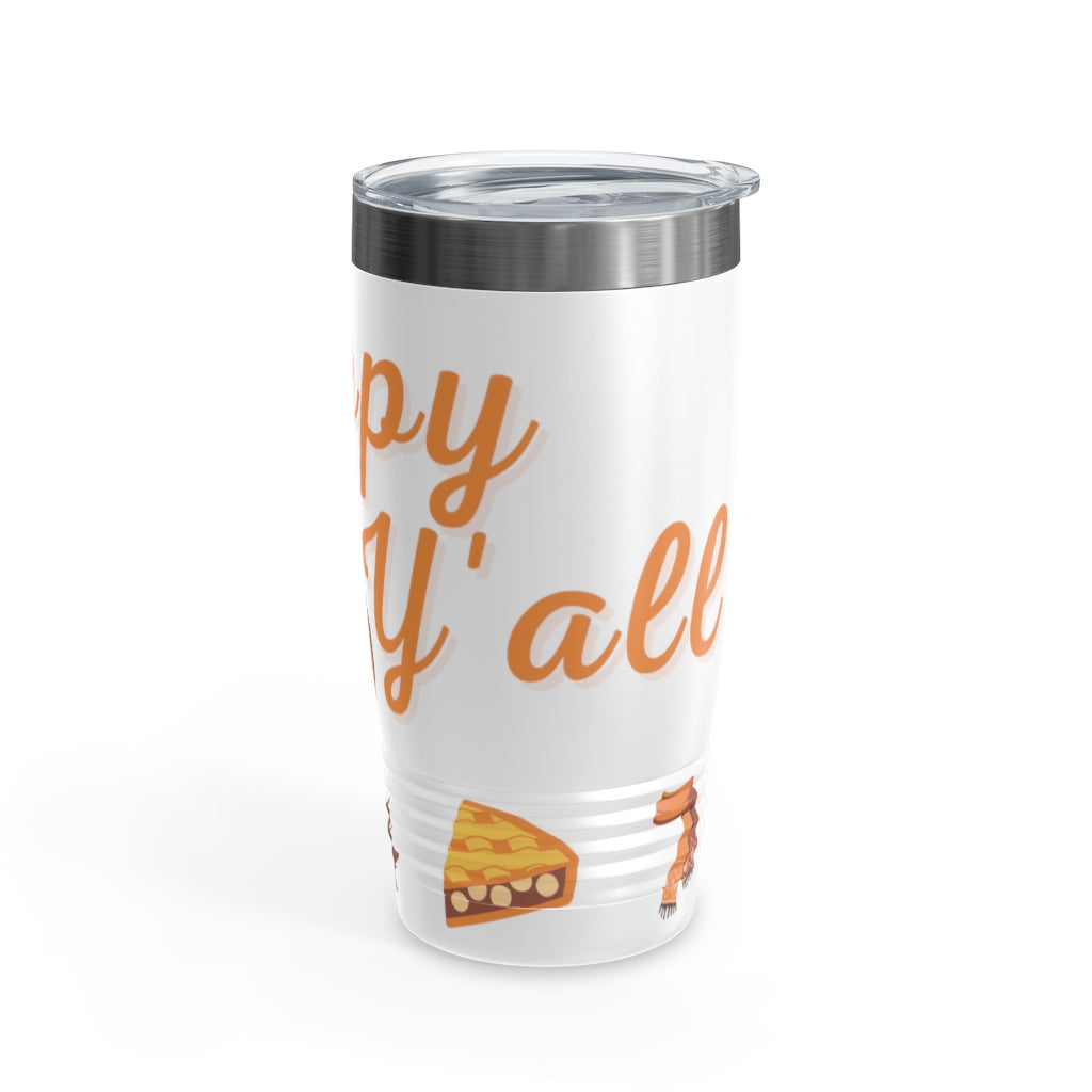 Happy Fall Y'all - Fall Themed Ringneck Tumbler, 20oz