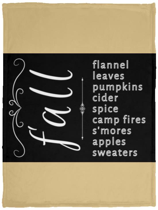 FALL (1) Fall Themed Cozy Plush Fleece Blanket - 30x40