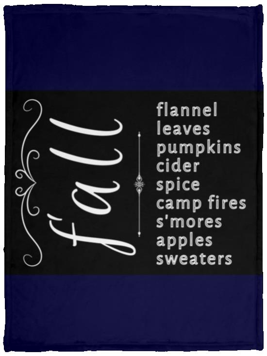 FALL (1) Fall Themed Cozy Plush Fleece Blanket - 30x40