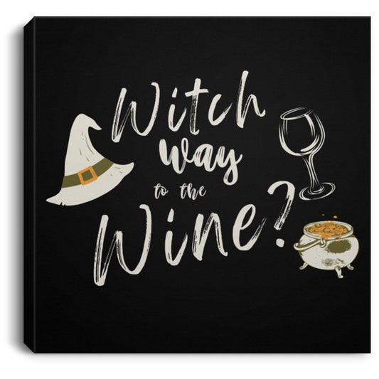 Witch Way to The Wine 8x8 canvas Witch Way to the Wine 8x8 Halloween Canvas