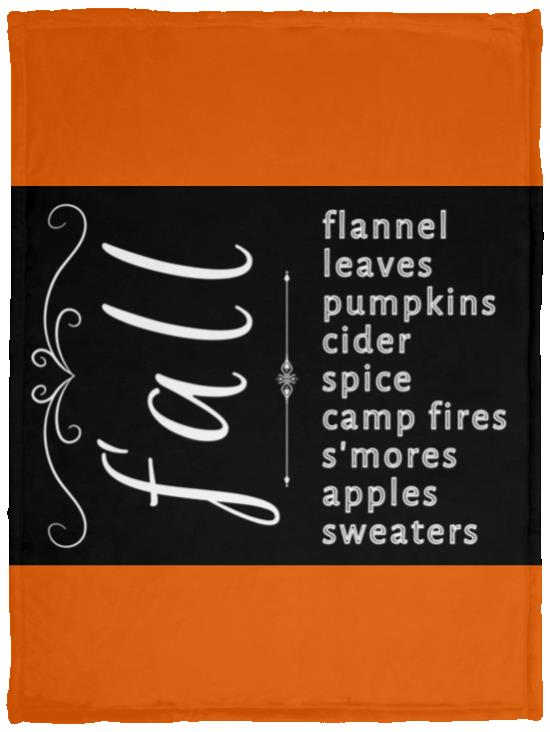 FALL (1) Fall Themed Cozy Plush Fleece Blanket - 30x40