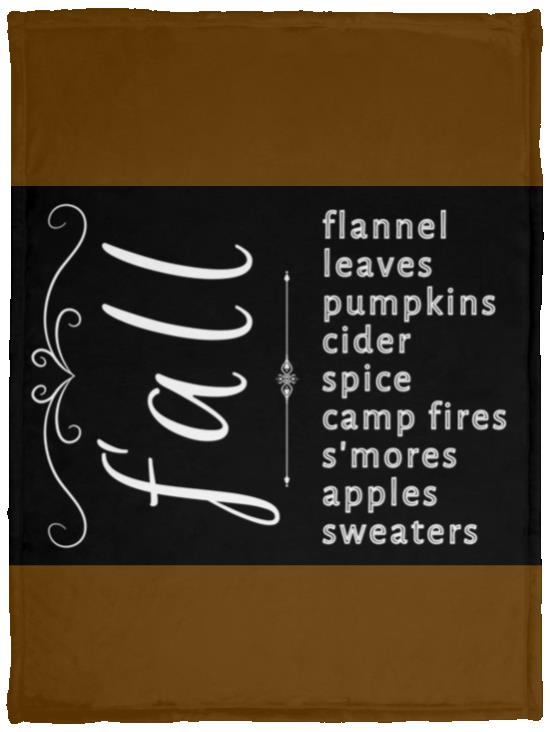 FALL (1) Fall Themed Cozy Plush Fleece Blanket - 30x40