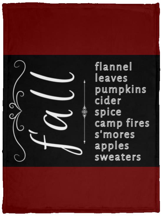 FALL (1) Fall Themed Cozy Plush Fleece Blanket - 30x40