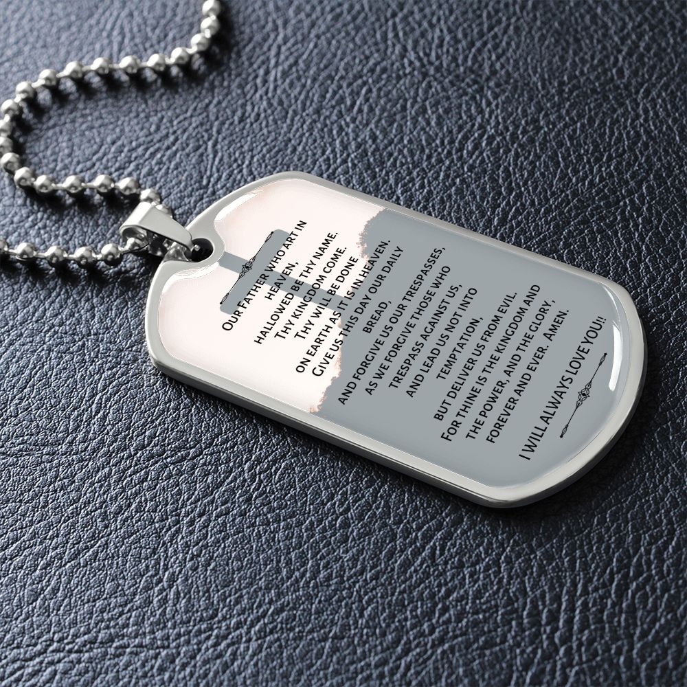 Lord's Prayer Military-Style Dog Tag