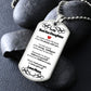 To My Bad Ass Daughter - Never Give Up - Love Mom - Military Style Dog Tag Necklace