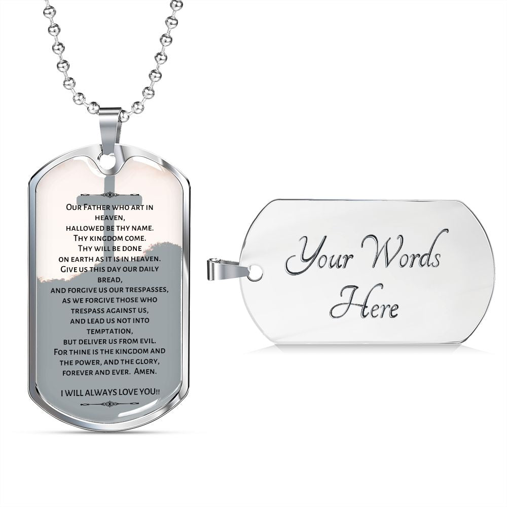 Lord's Prayer Military-Style Dog Tag