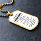 Grandson - Keep Making Us Proud - I will forever love you - Grandma - Military Chain Dog Tag Necklace