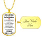 To My Bad Ass Daughter - Never Give Up - Love Mom - Military Style Dog Tag Necklace