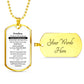 Grandson - Keep Making Us Proud - I will forever love you - Grandma - Military Chain Dog Tag Necklace