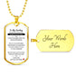 To My Darling - I love you with all my heart - Military Dog Tag Chain