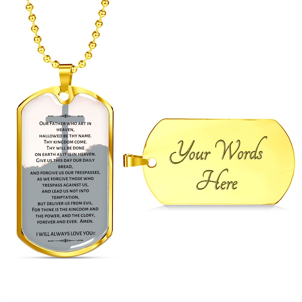 Lord's Prayer Military-Style Dog Tag