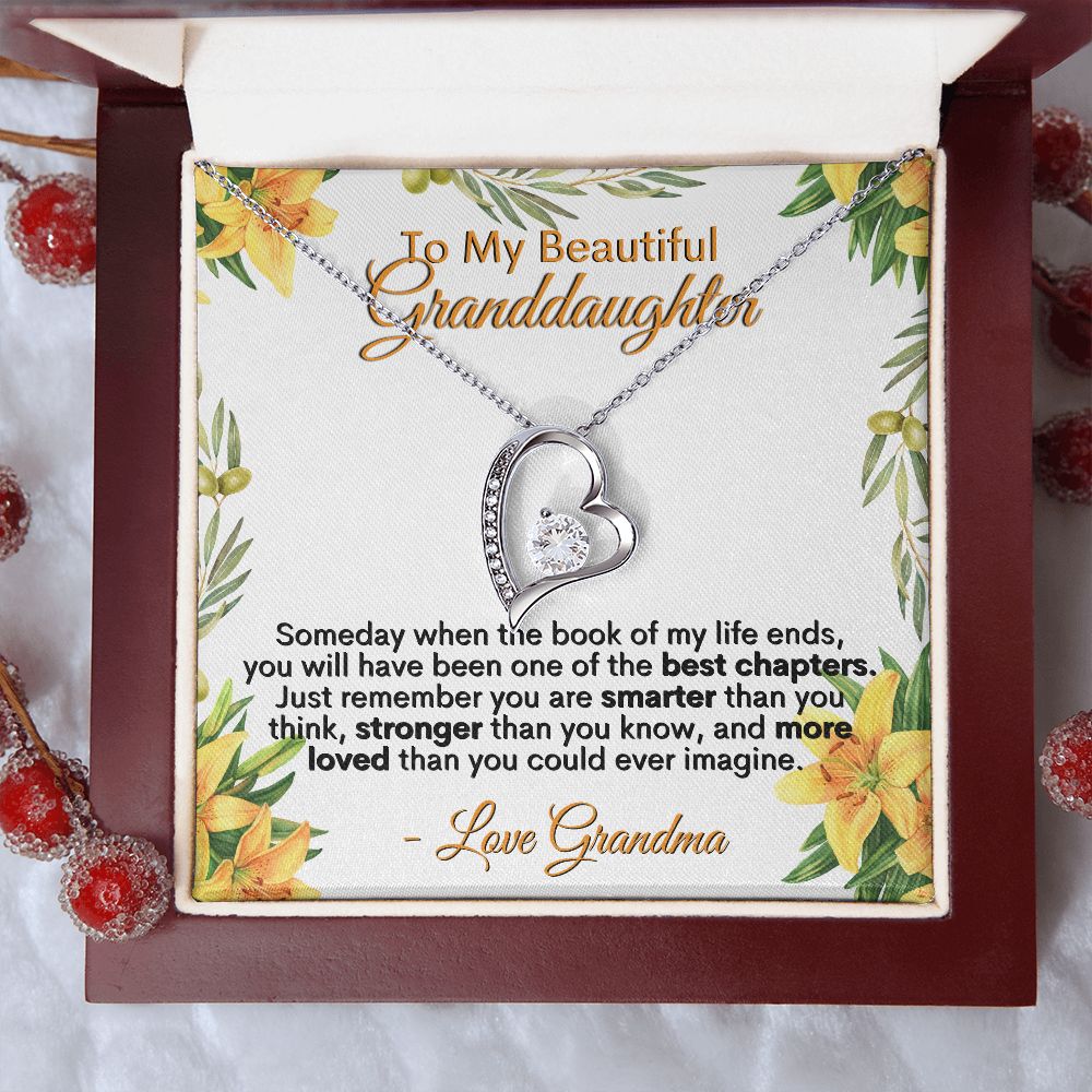 To My Beautiful Granddaughter - Love Grandma - Forever Love Necklace