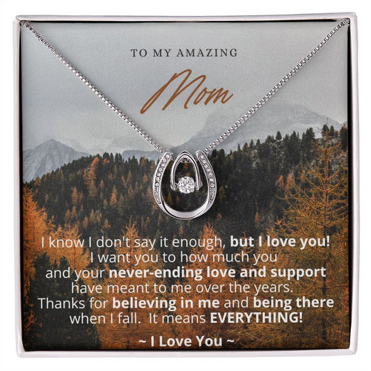 To My Amazing Mom - Lucky Horseshoe Necklace