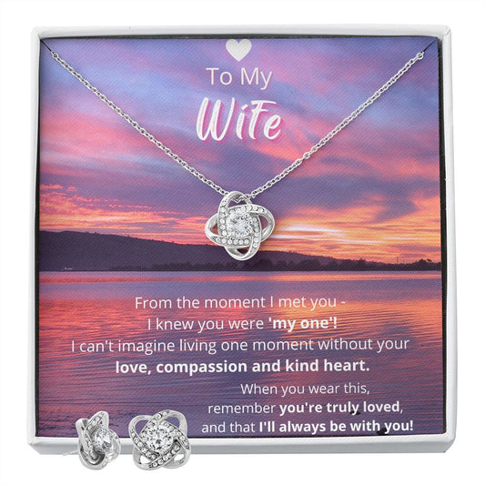 Spectacular Sunset - To My Wife - Love Knot Earring and Necklace Set