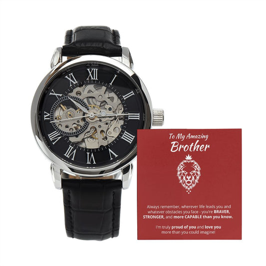 To My Amazing Brother - I'm Truly Proud of You - Men's Openwork Watch