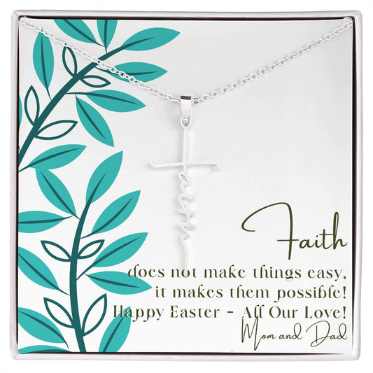 Faith Cross Necklace - All Our Love - Mom & Dad