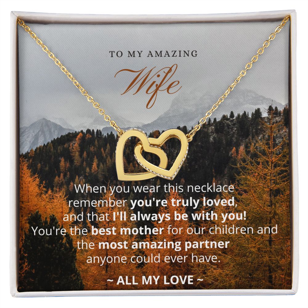 To My Amazing Wife - Interlocking Hearts Necklace