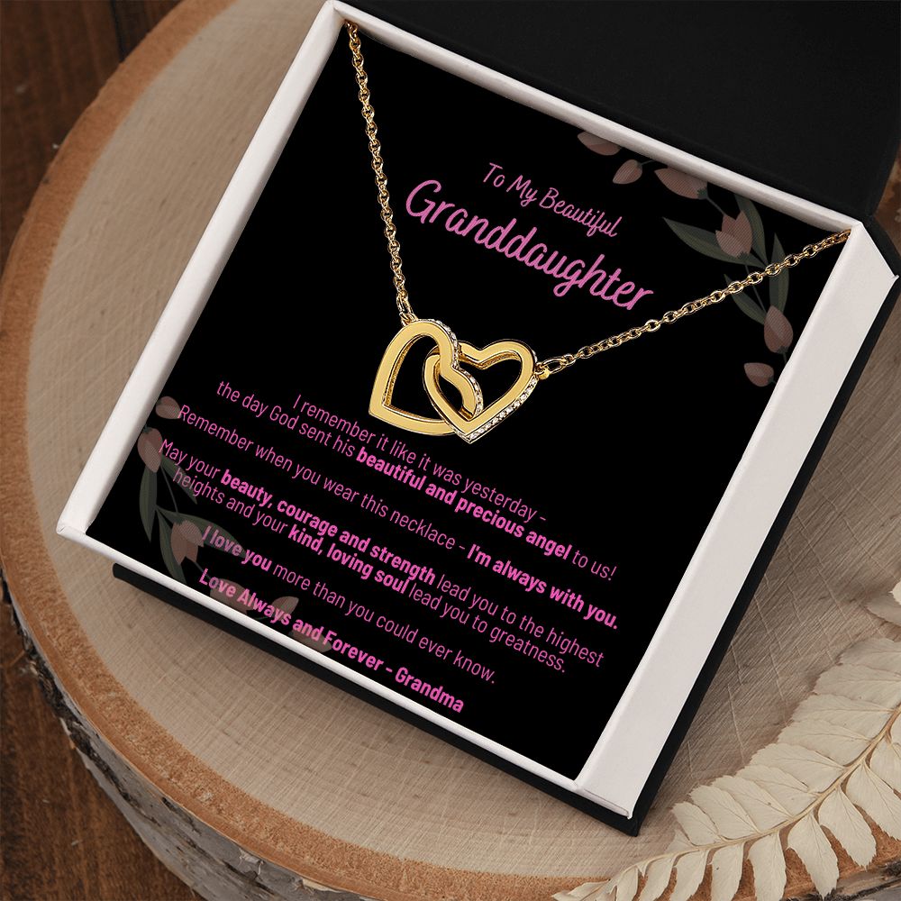 Interlocking Hearts Necklace - To My Beautiful Granddaughter