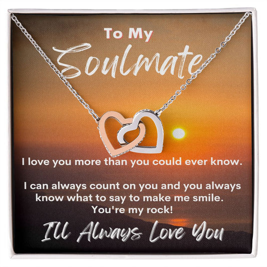 To My Soulmate - I'll Always Love You - Interlocking Hearts Necklace