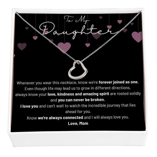 Delicate Heart Necklace - To My Daughter