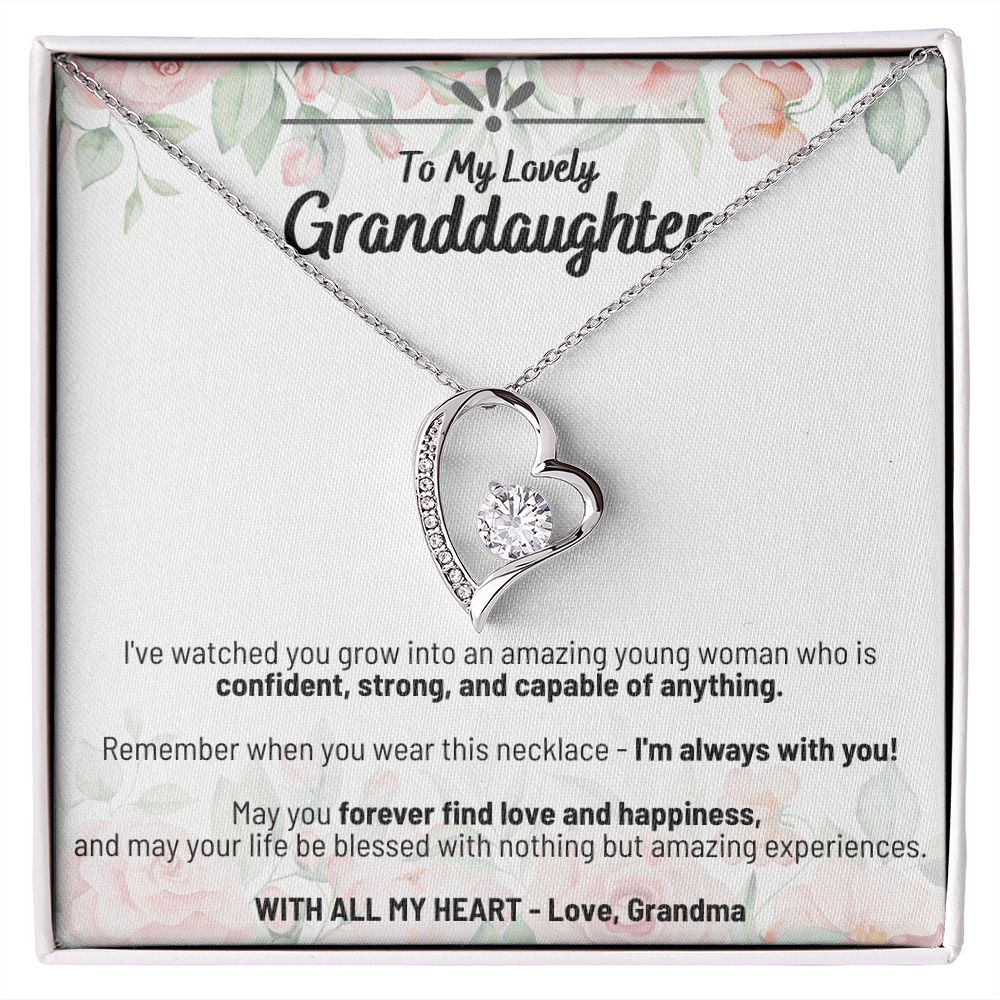 To My Lovely Granddaughter - I'm Always With You! - Forever Love Necklace