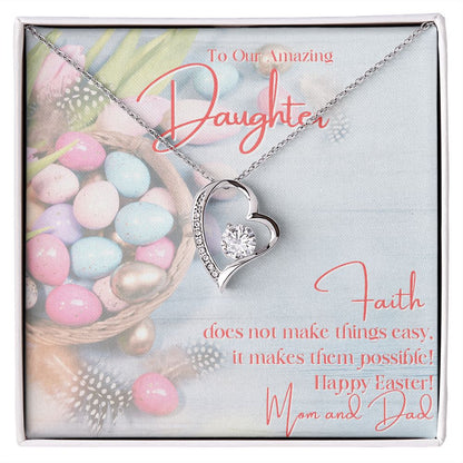 To Our Amazing Daughter - Forever Love Necklace - Happy Easter - Love Mom & Dad