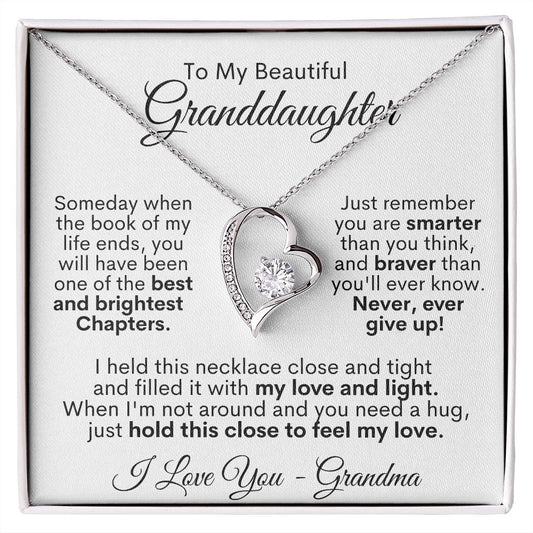 To My Beautiful Granddaughter - I Love You, Grandma - Forever Love Necklace
