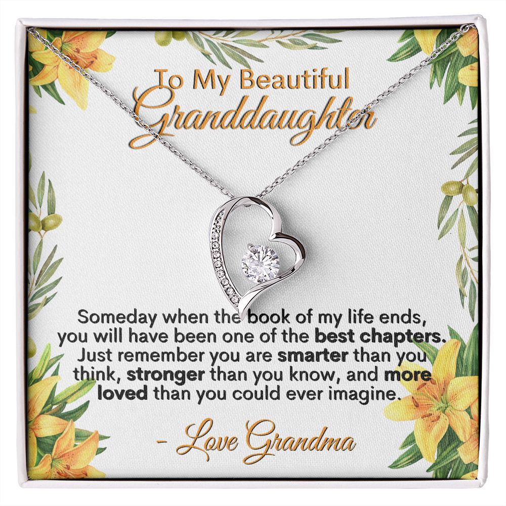 To My Beautiful Granddaughter - Love Grandma - Forever Love Necklace