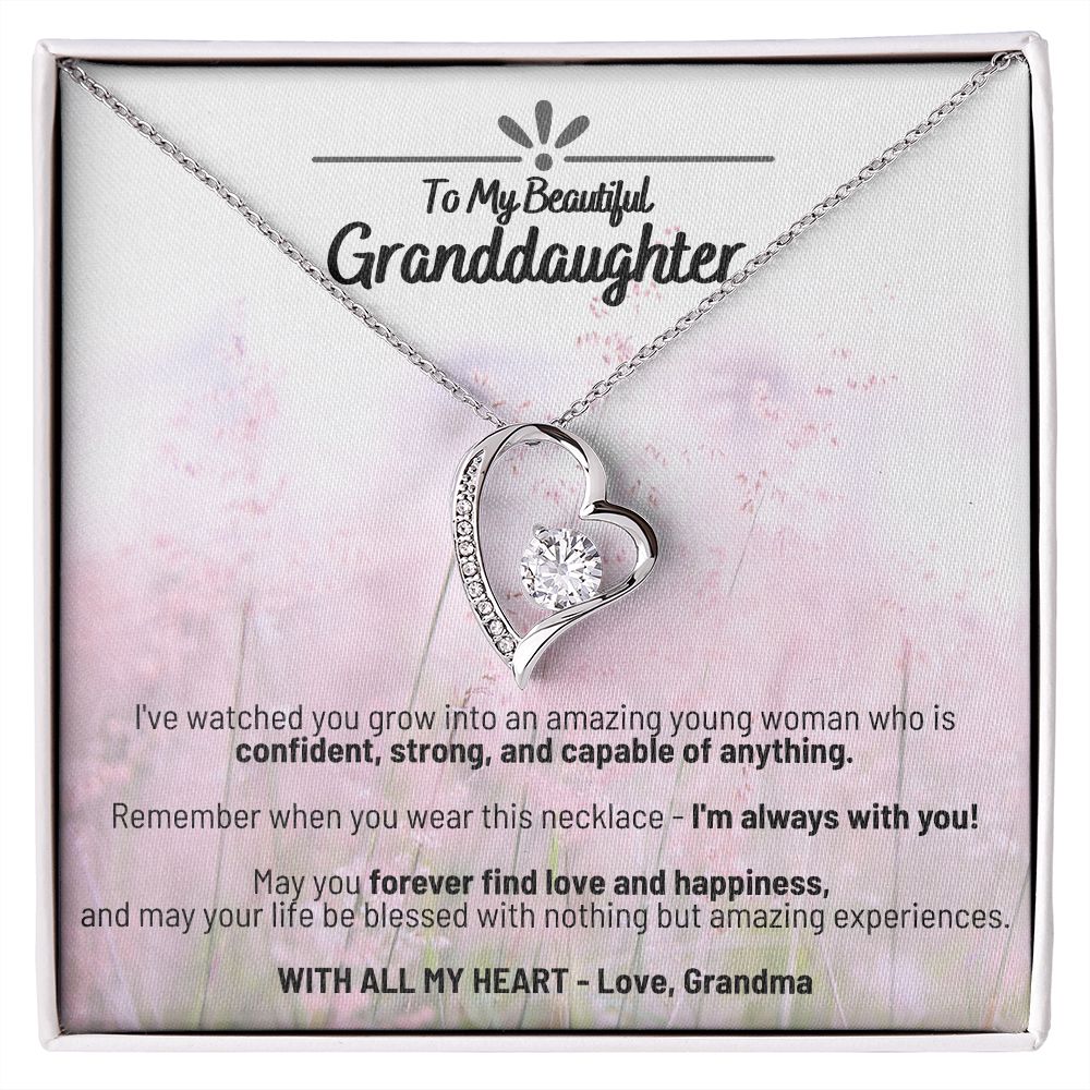 Pink Meadows Forever - To My Beautiful Granddaughter Love Grandma - Forever Love Necklacev