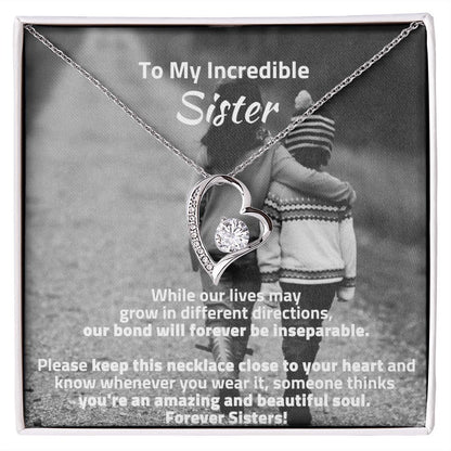 To My Incredible Sister - Forever Love Necklace