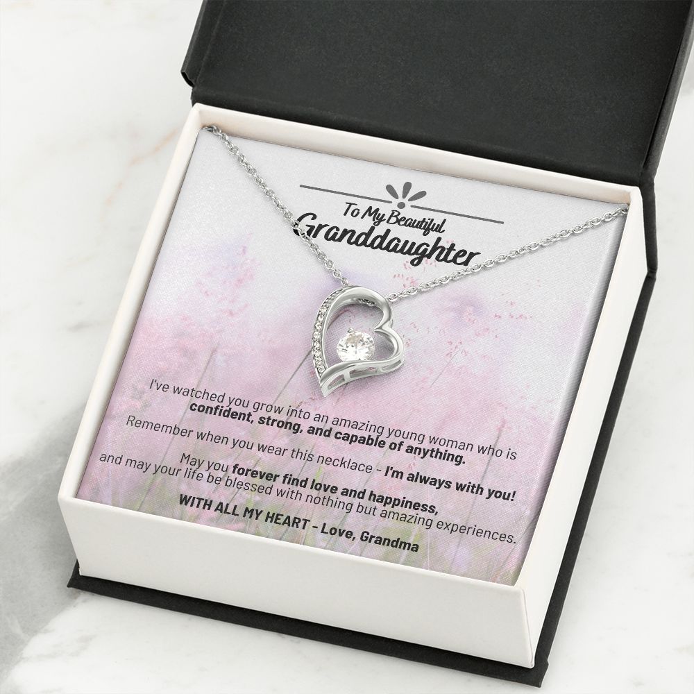 Pink Meadows Forever - To My Beautiful Granddaughter Love Grandma - Forever Love Necklacev