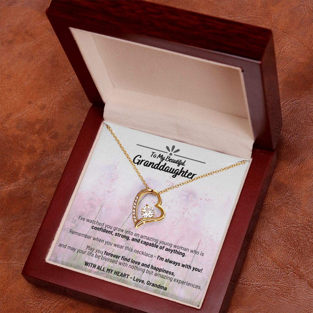 Pink Meadows Forever - To My Beautiful Granddaughter Love Grandma - Forever Love Necklacev