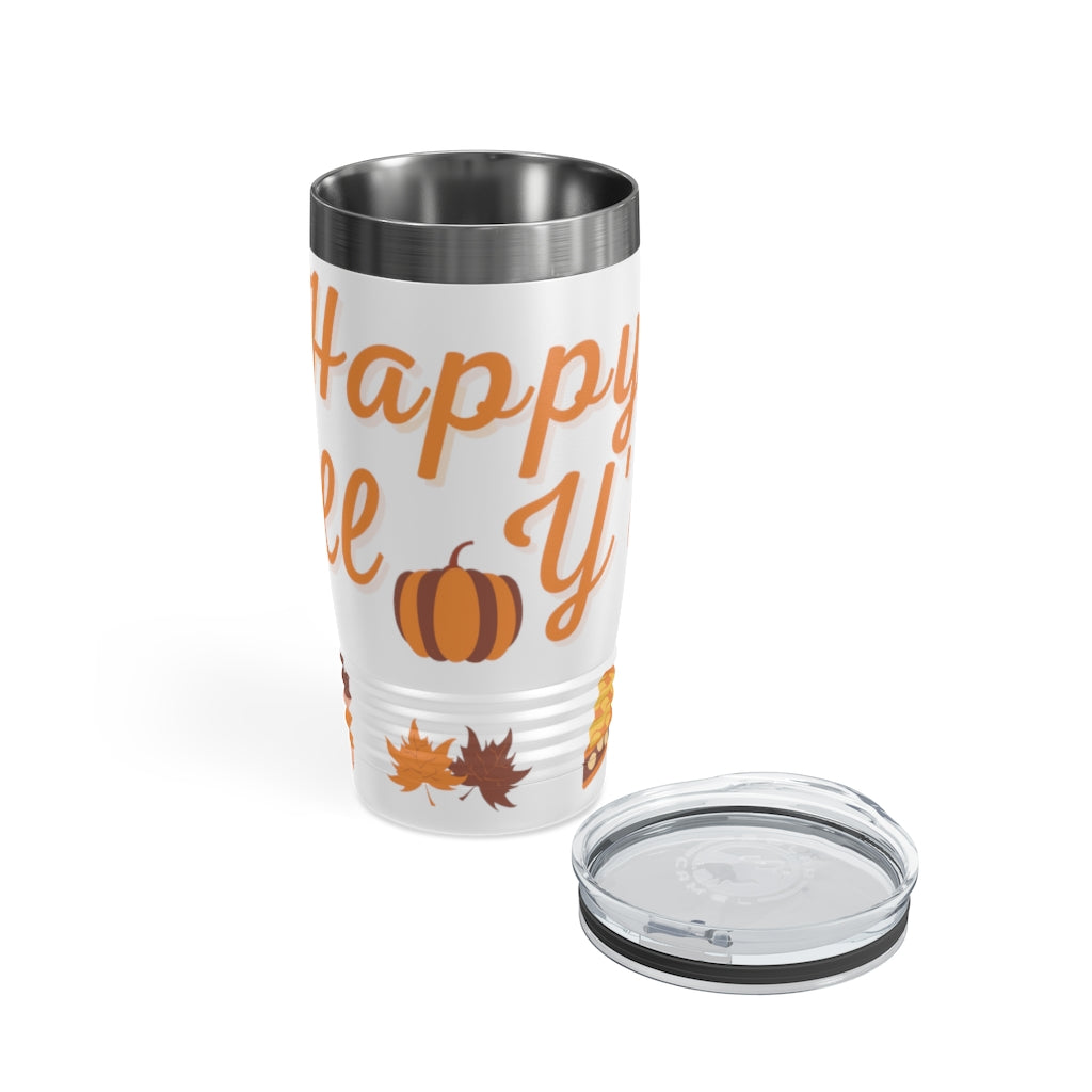 Happy Fall Y'all - Fall Themed Ringneck Tumbler, 20oz