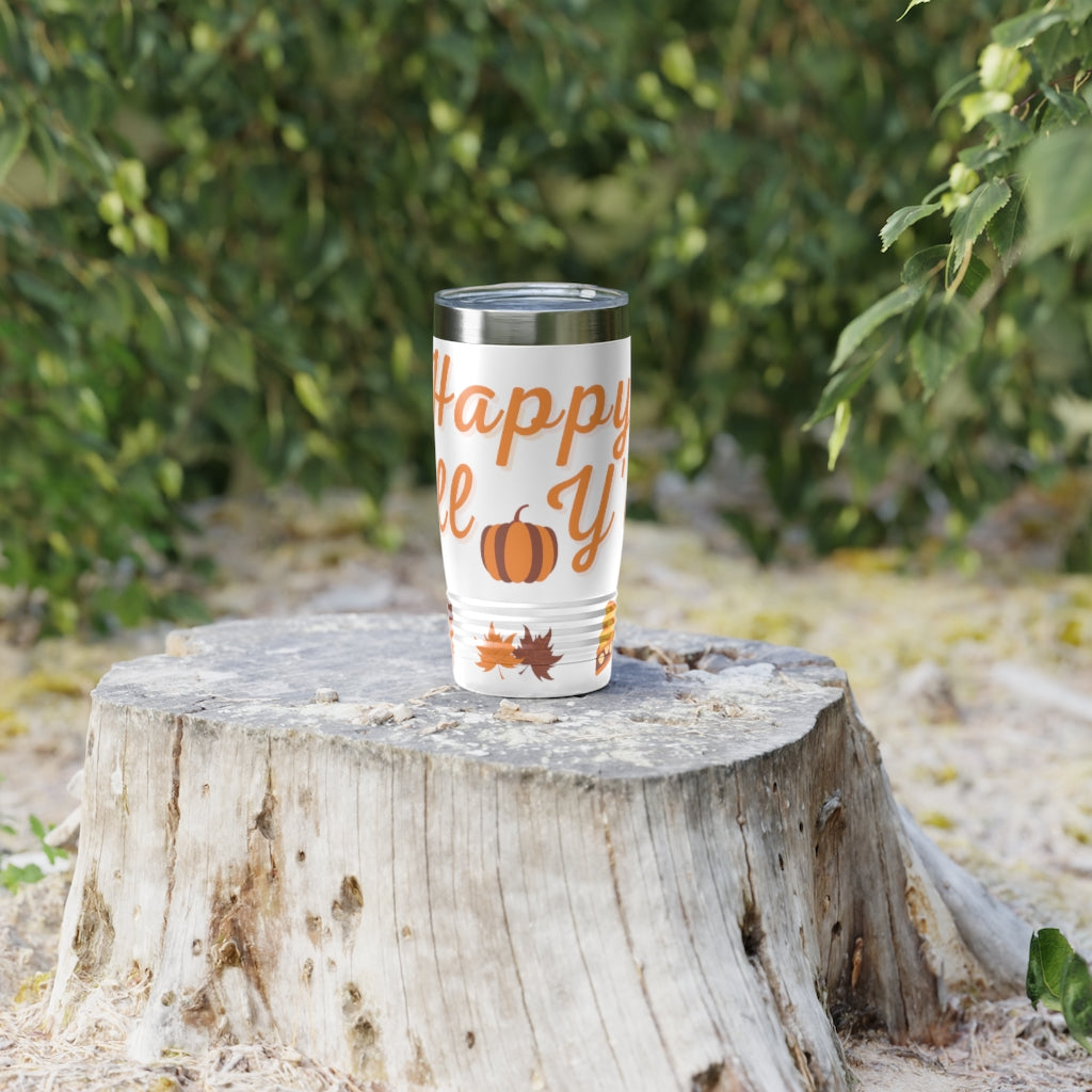 Happy Fall Y'all - Fall Themed Ringneck Tumbler, 20oz